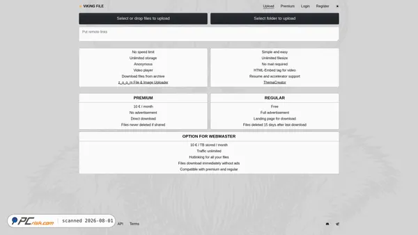 vikingfile.com screenshot