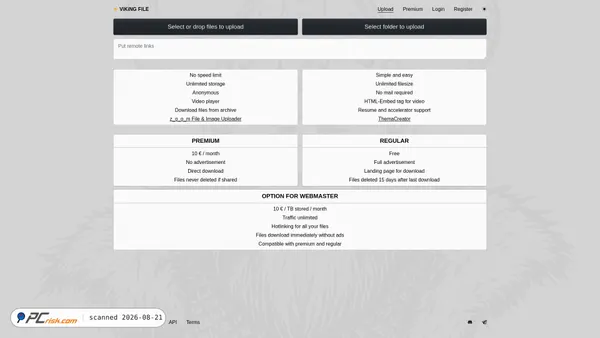 vikingfile.com screenshot