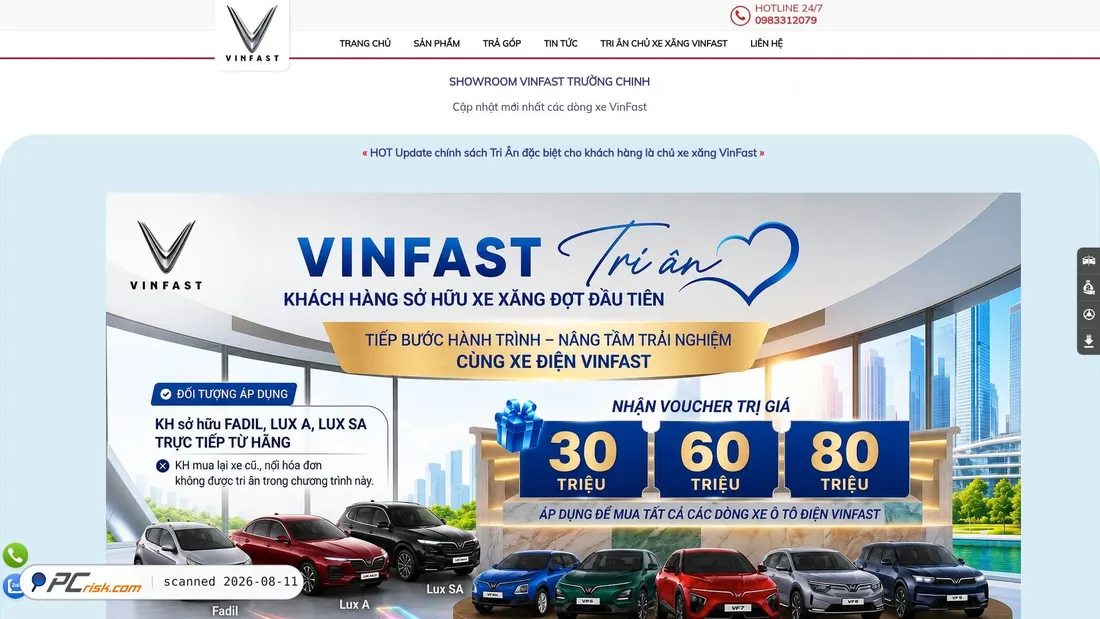 Screenshot of vinfast-vn.vn