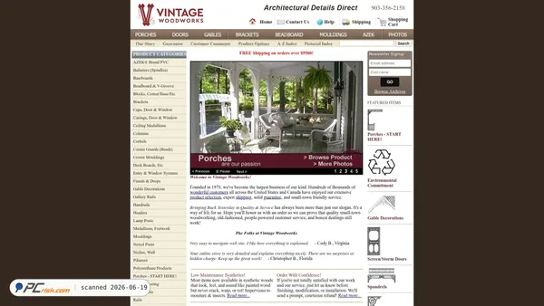 vintagewoodworks.com screenshot