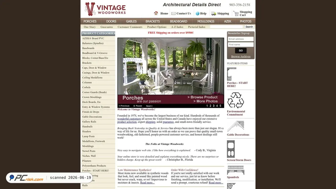 Screenshot di vintagewoodworks.com