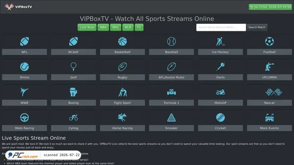 vipboxtv.sk screenshot
