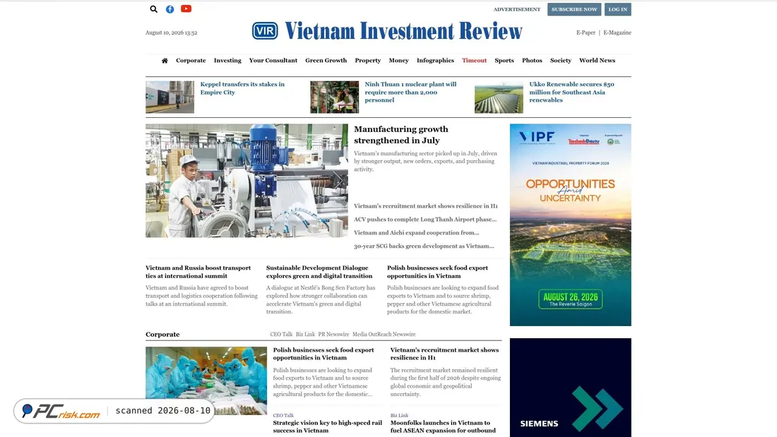 Screenshot of vir.com.vn