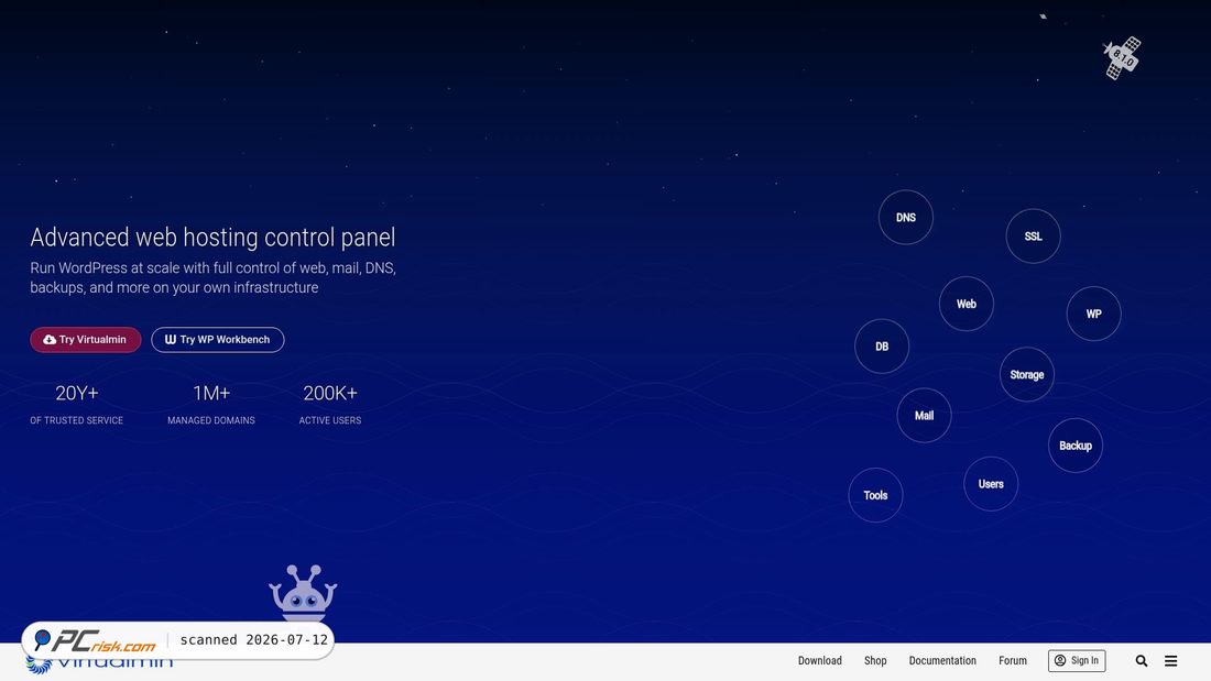 Screenshot of virtualmin.com