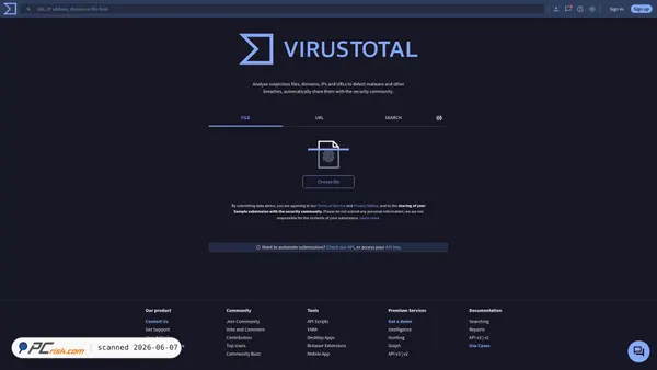 virustotal.com screenshot