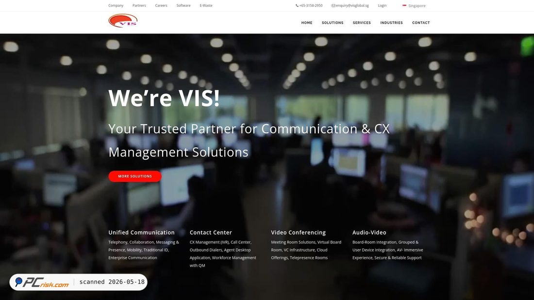 Screenshot of visglobal.sg