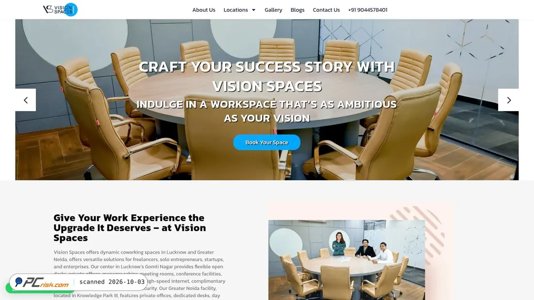 Captura de ecrã de visionspaces.com