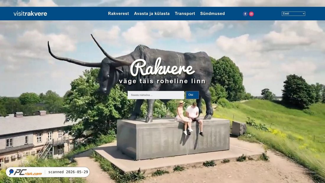 Screenshot of visitrakvere.com