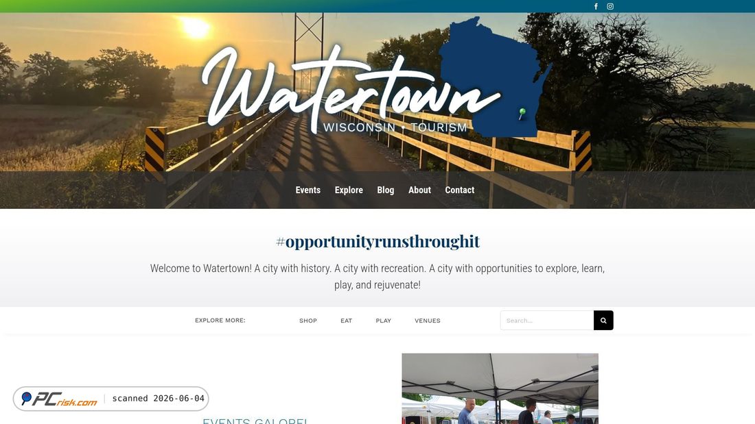 Screenshot di visitwatertownwi.com