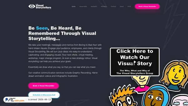 Screenshot van visstorytellers.com.au