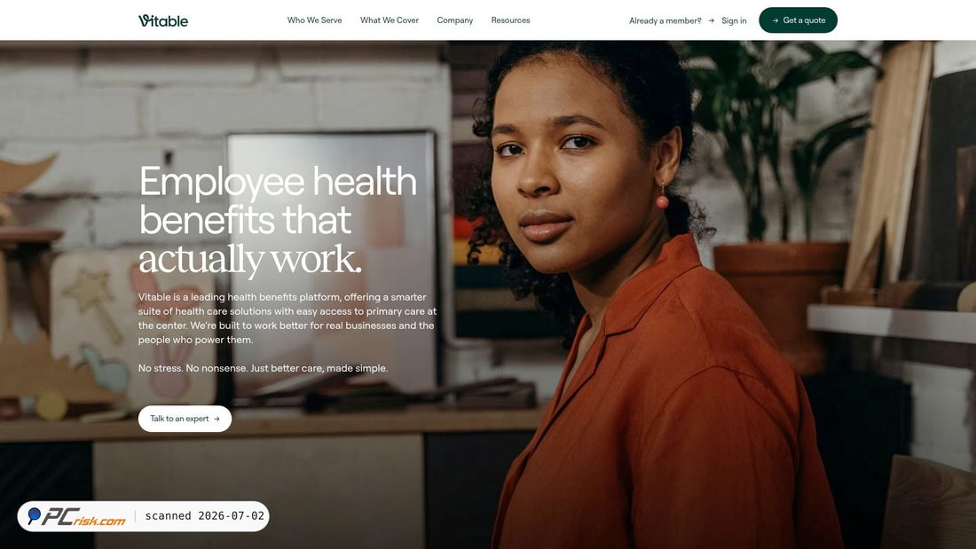 Screenshot of vitablehealth.com