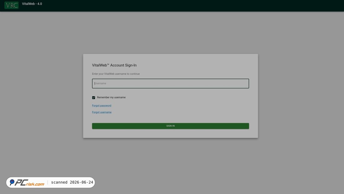 Screenshot di vitalweb.vitalrecordscontrol.com