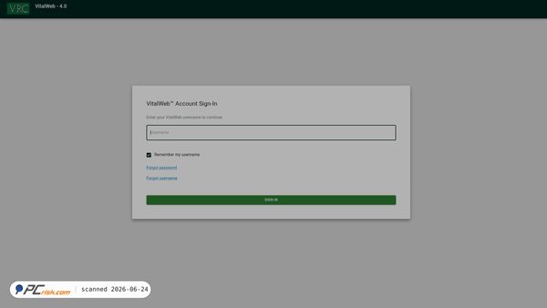 vitalweb.vitalrecordscontrol.com screenshot