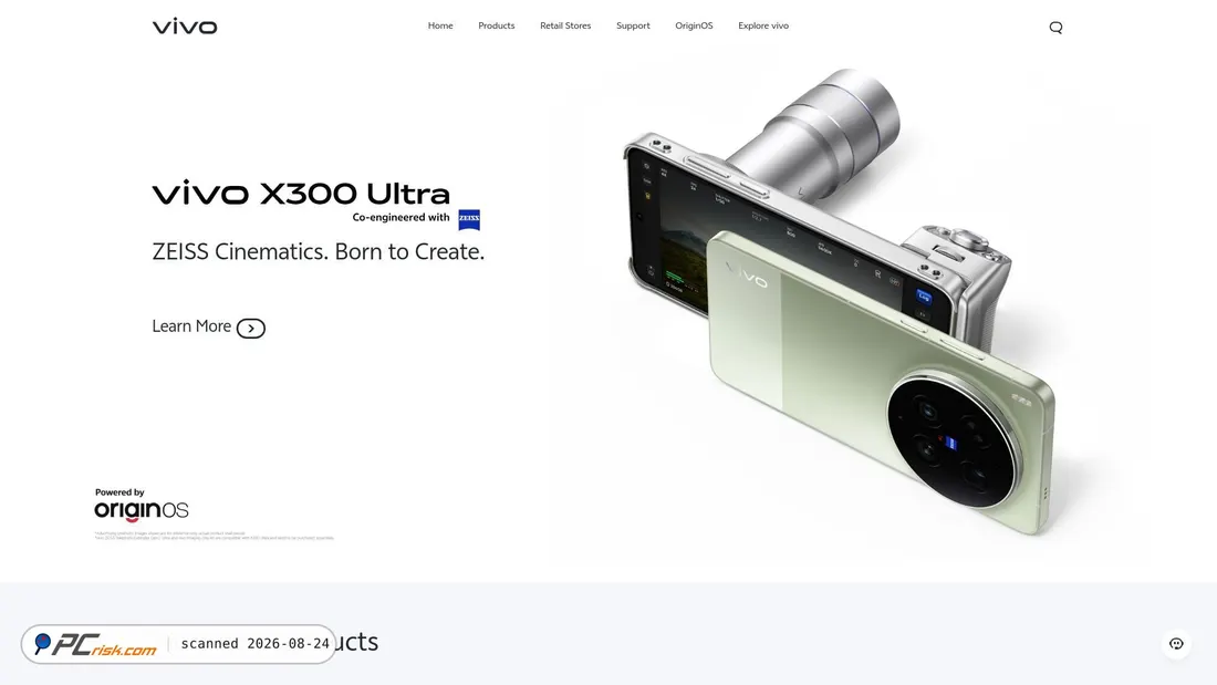 Screenshot of vivo.cn
