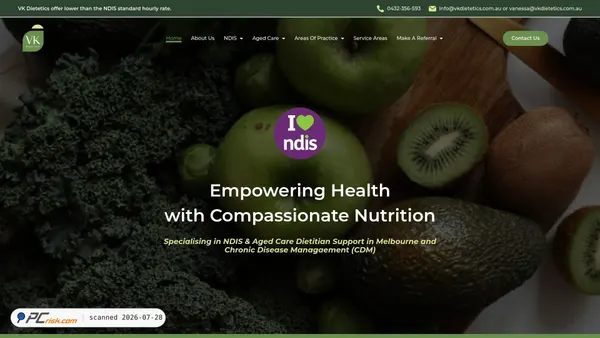 vkdietetics.com.au screenshot