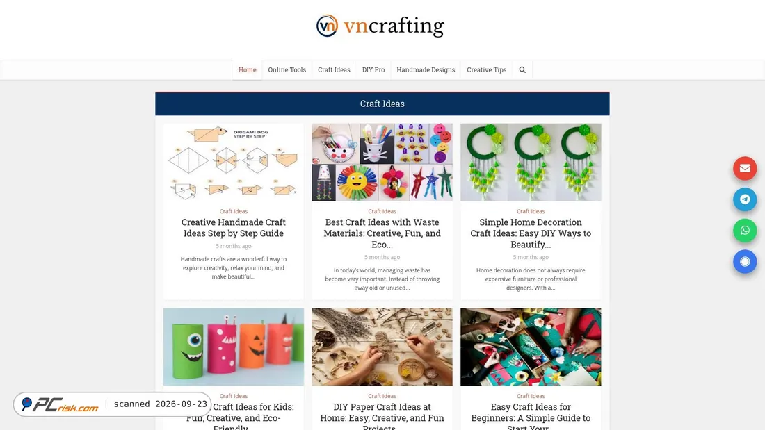 Captura de ecrã de vncrafting.com