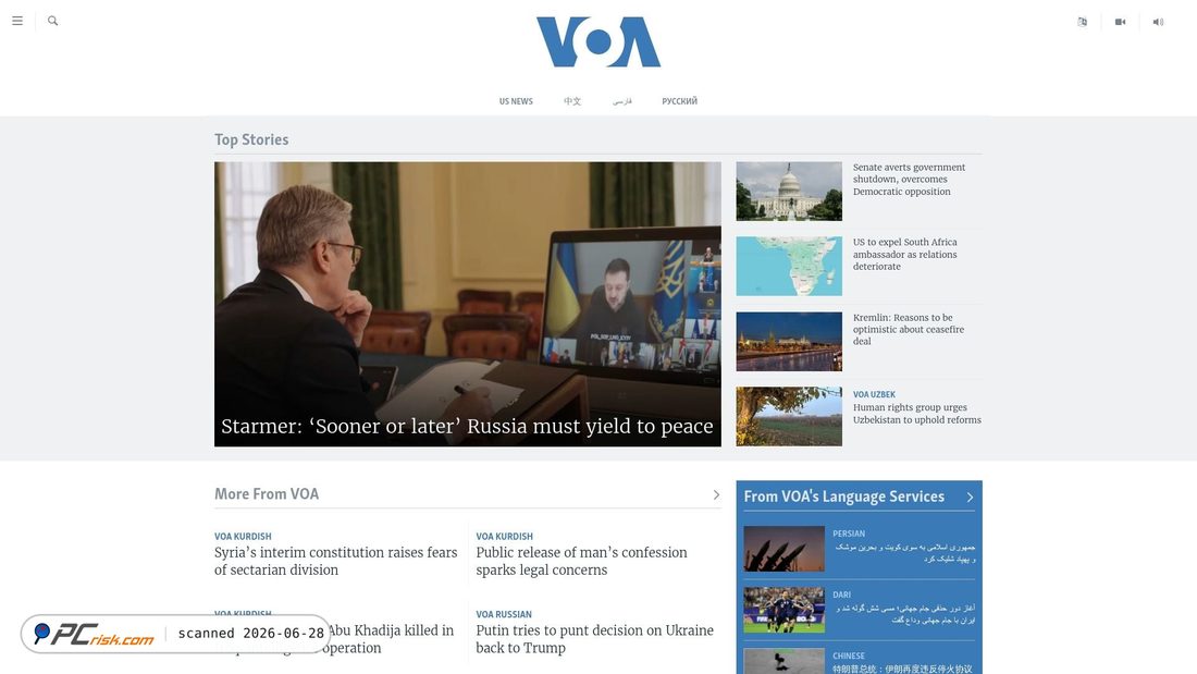 Screenshot of voanews.com