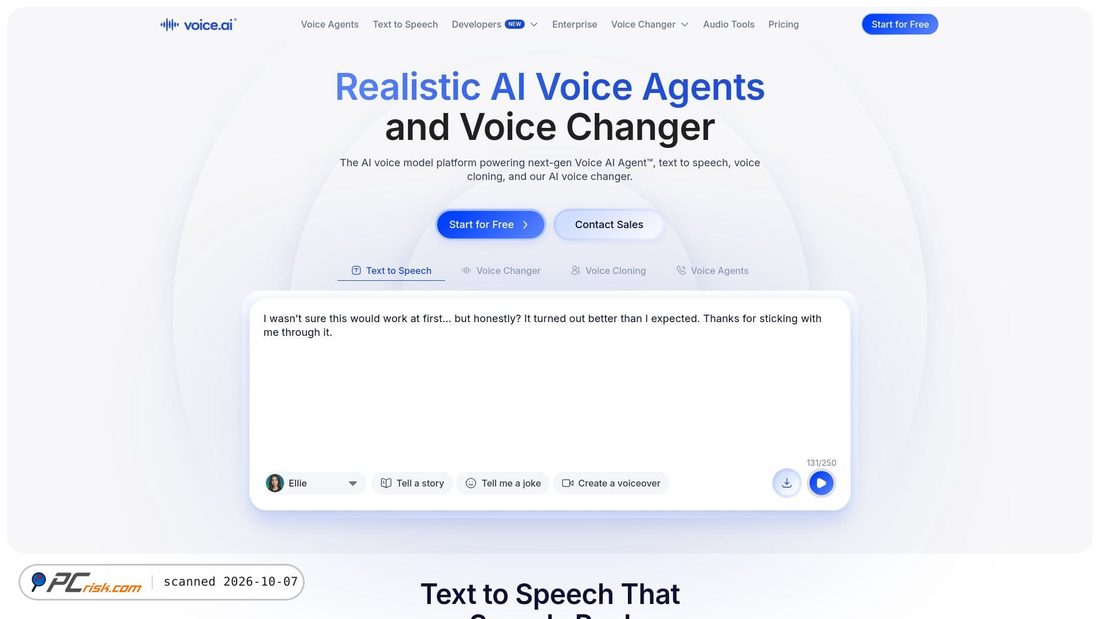 Captura de ecrã de voice.ai