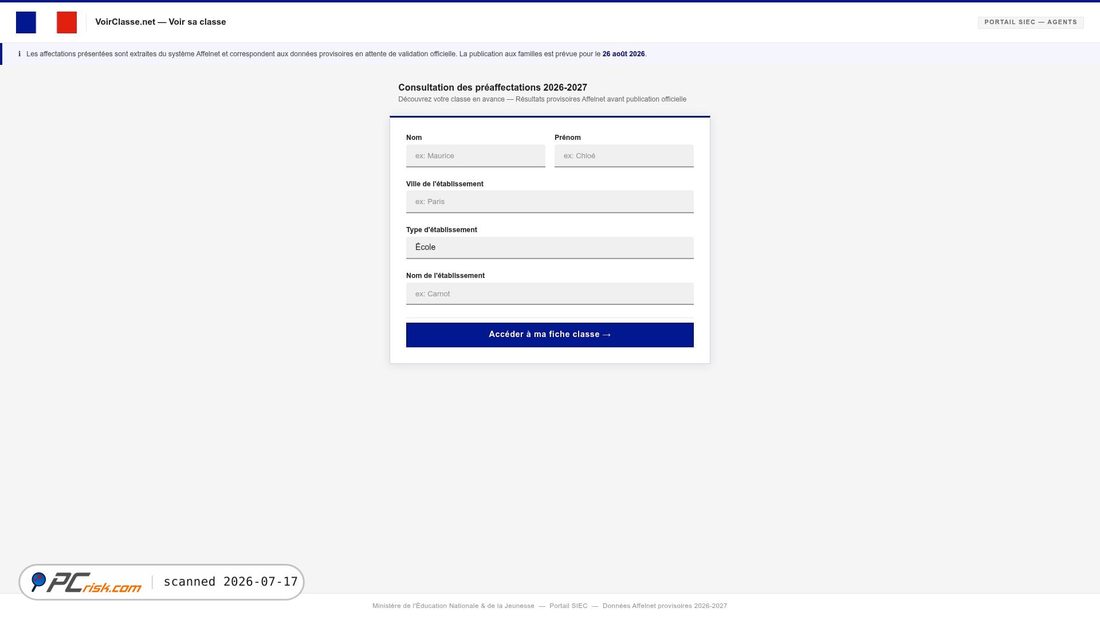 Screenshot of voirclasse.net