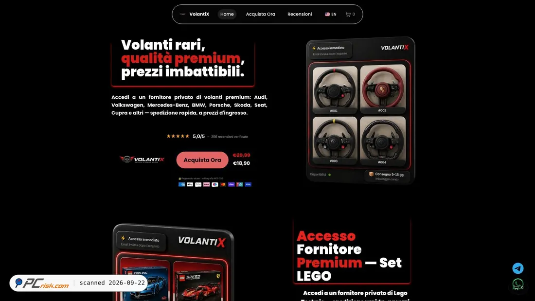 Screenshot of volantix.sell.app
