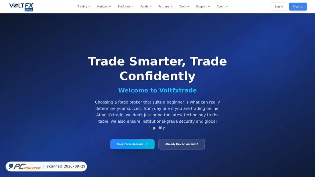 Captura de ecrã de voltfxtrade.com
