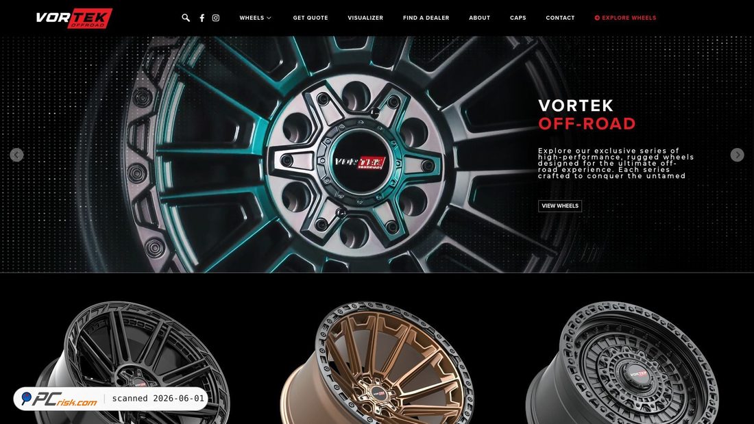 Screenshot of vortekwheels.com