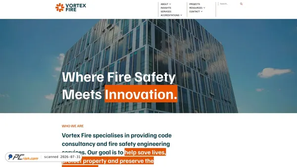 vortexfire.com screenshot