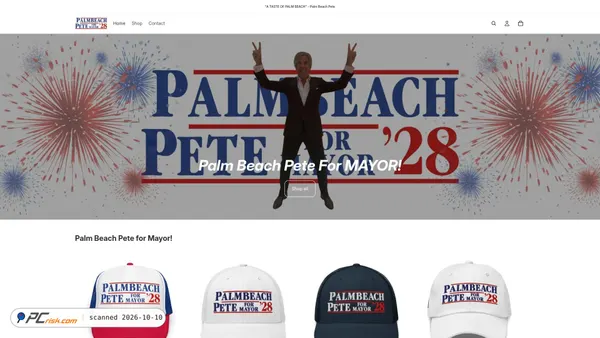 voteforpalmbeachpete.com screenshot