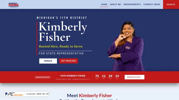 votekimberlyfisher.com screenshot