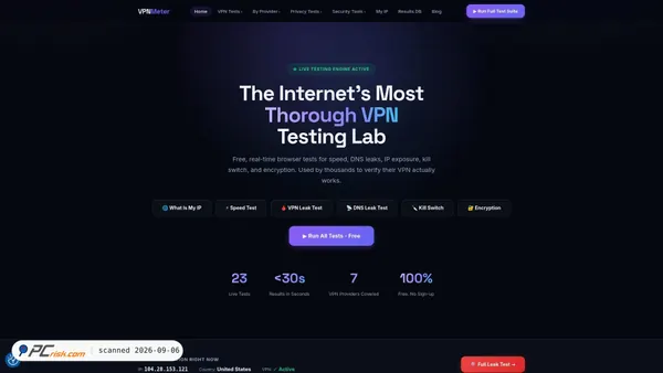 Captura de vpnmeter.com