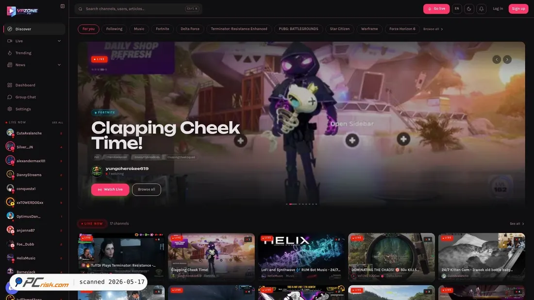 Screenshot of vpzone.tv