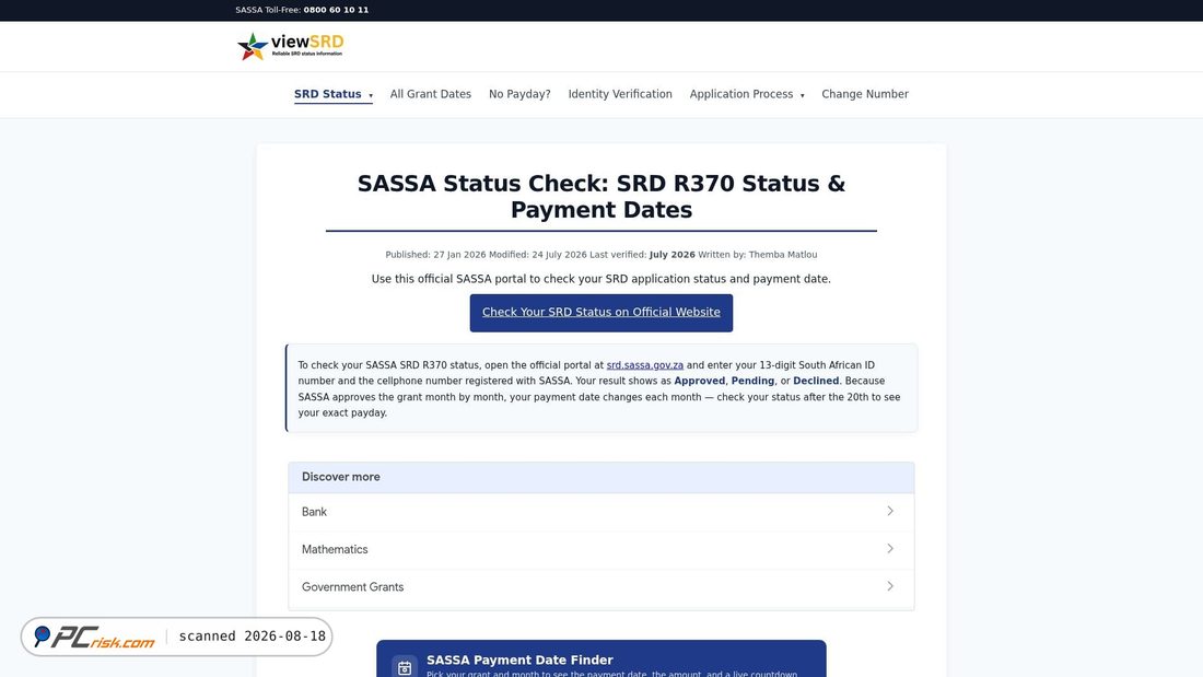 Screenshot of vsrd.co.za