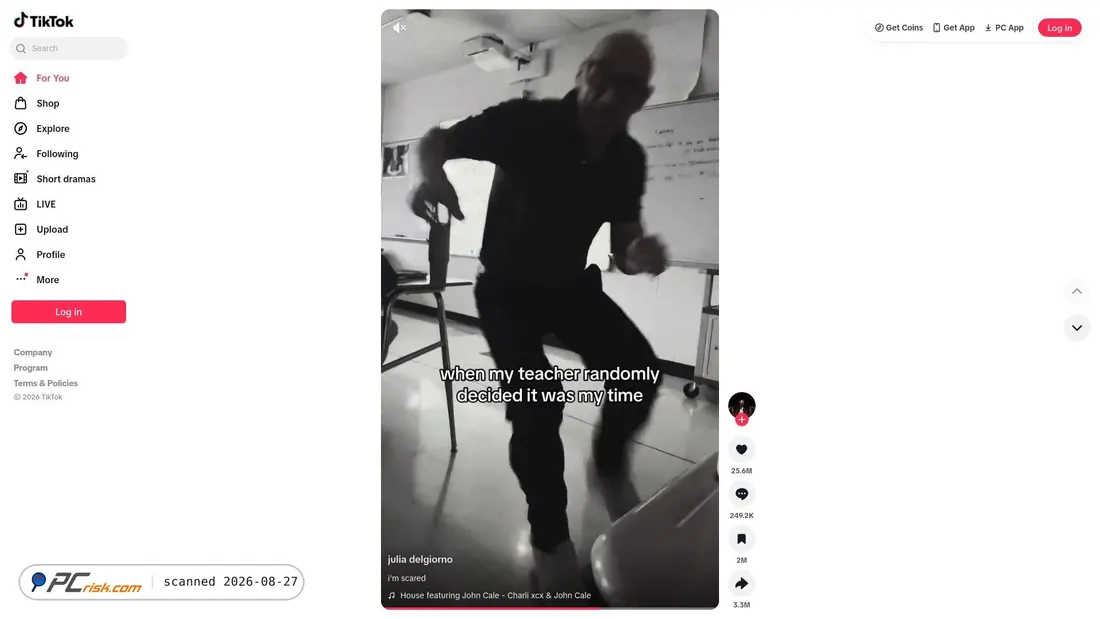 Screenshot di vt.tiktok.com