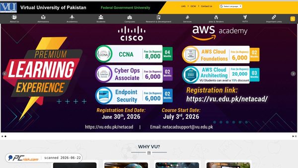 vu.edu.pk screenshot