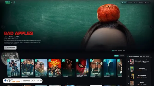 Capture d’écran de vuflix.co
