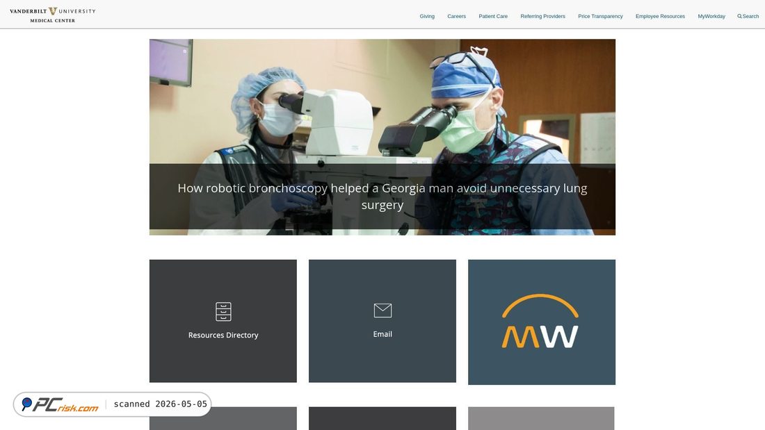 Screenshot of vumc.org