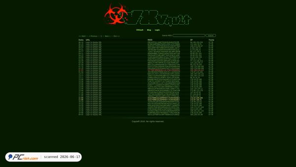 vxvault.net screenshot