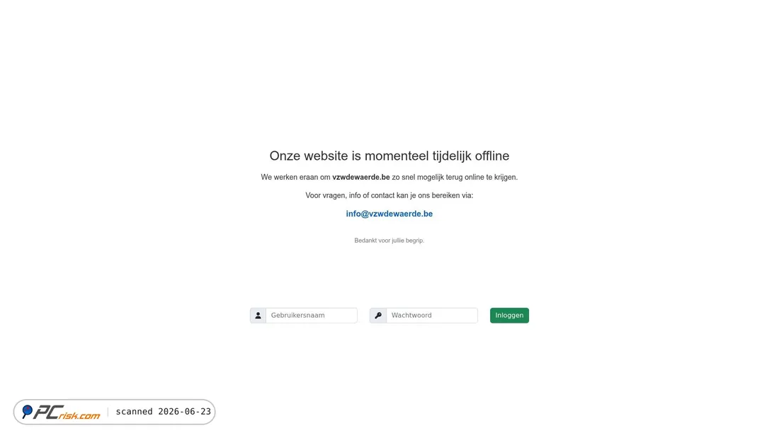 Screenshot of vzwdewaerde.be