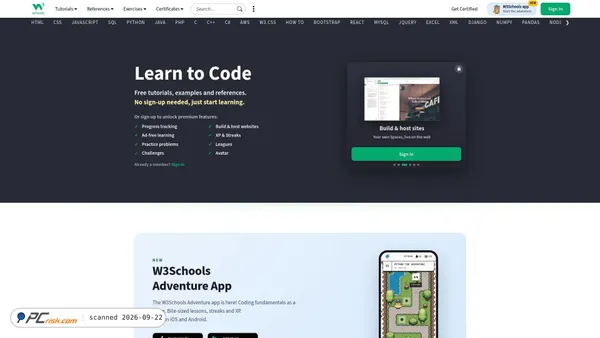 w3schools.com screenshot