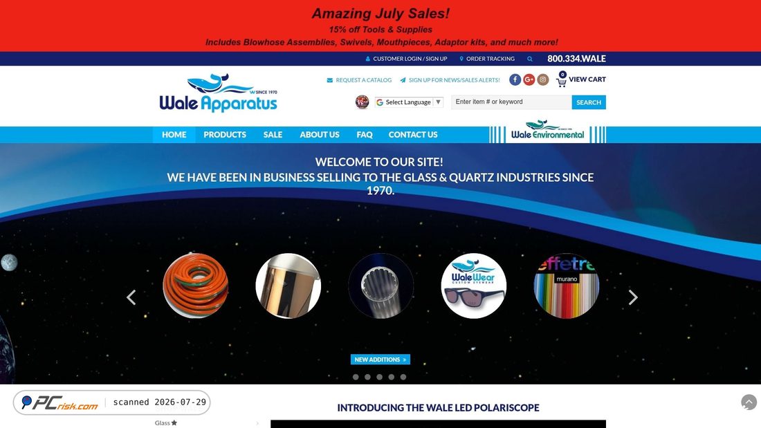 Screenshot of waleapparatus.com
