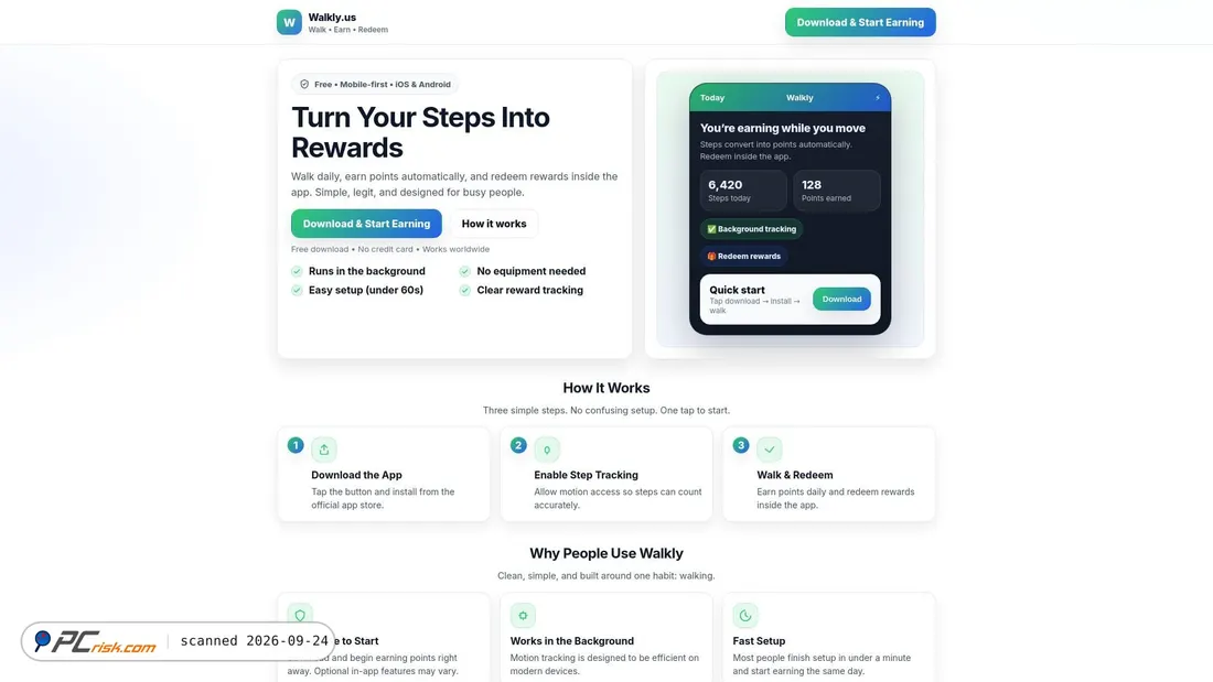 Screenshot of walkly.us