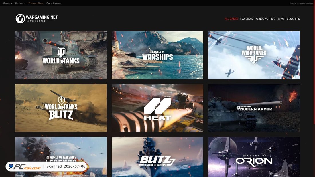 Screenshot of wargaming.net