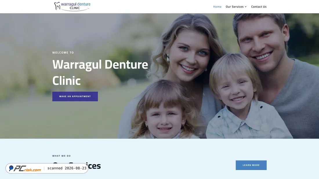 Screenshot of warraguldentureclinic.com.au