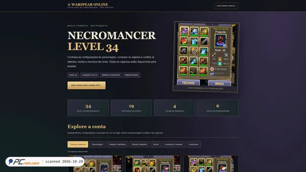 Captura de ecrã de warspear-necromancer34-catalogo.vercel.app