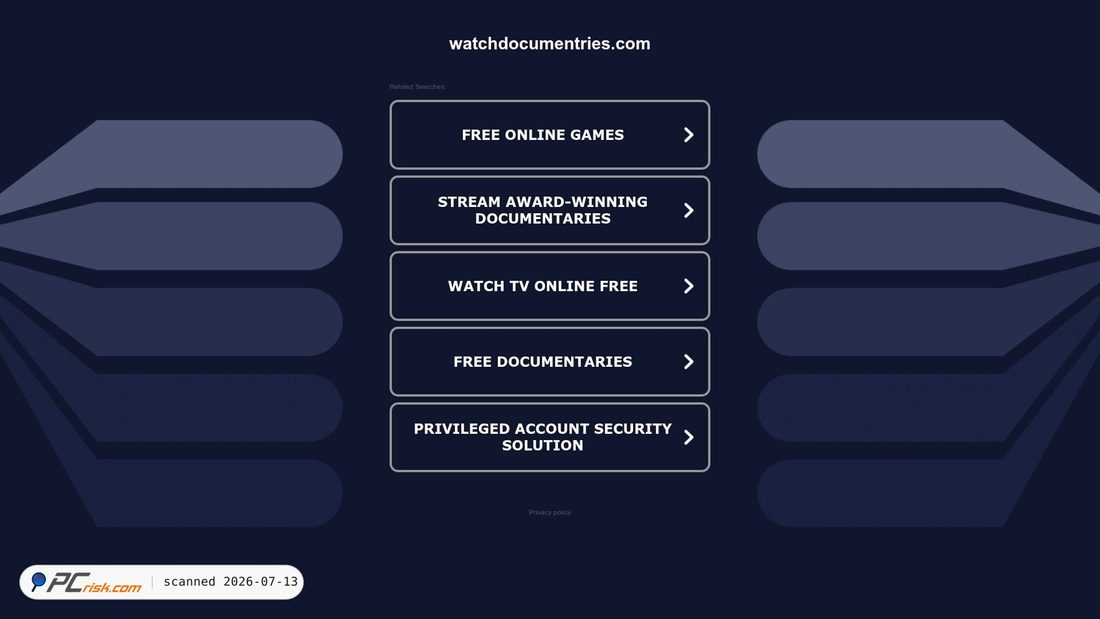 Screenshot of watchdocumentries.com