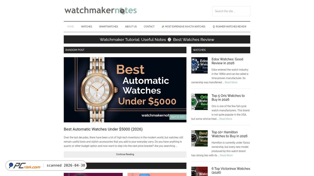 Zrzut ekranu watchmakernotes.com