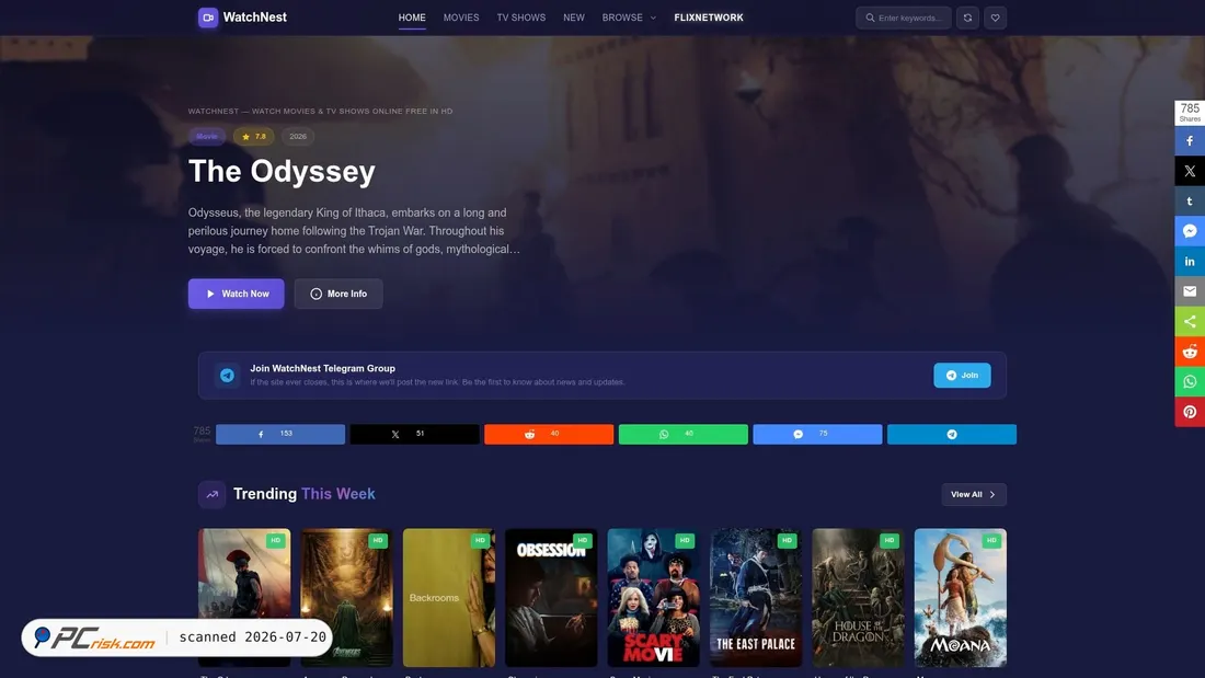 Screenshot of watchnest.to