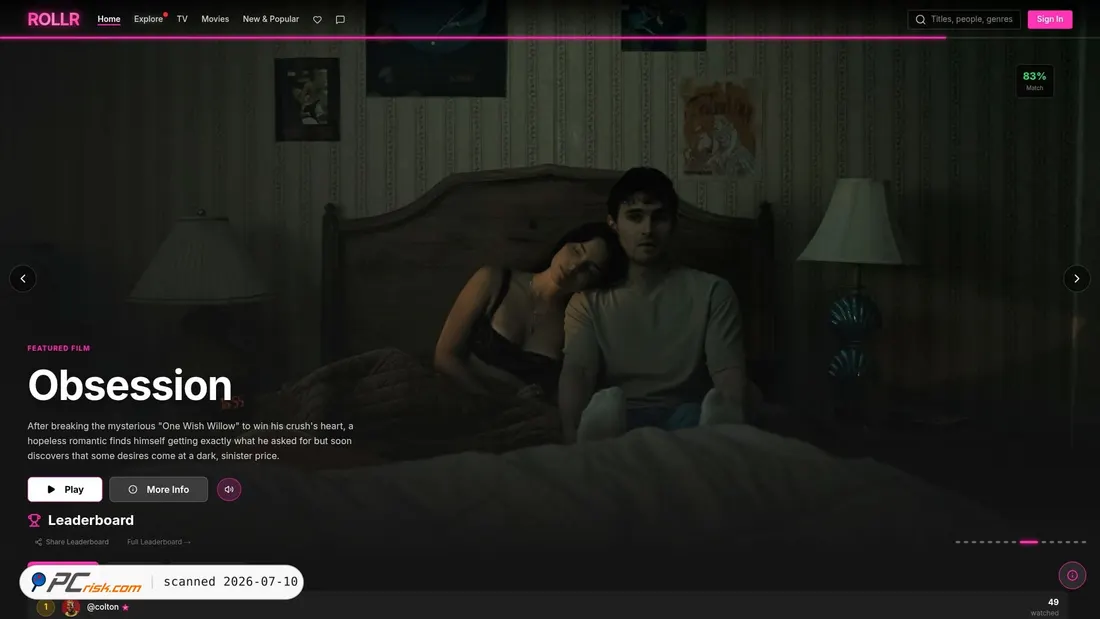 Screenshot of watchrollr.net