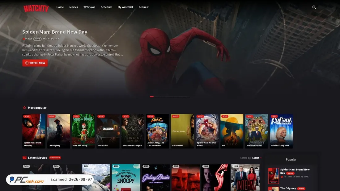 Screenshot of watchtv.click