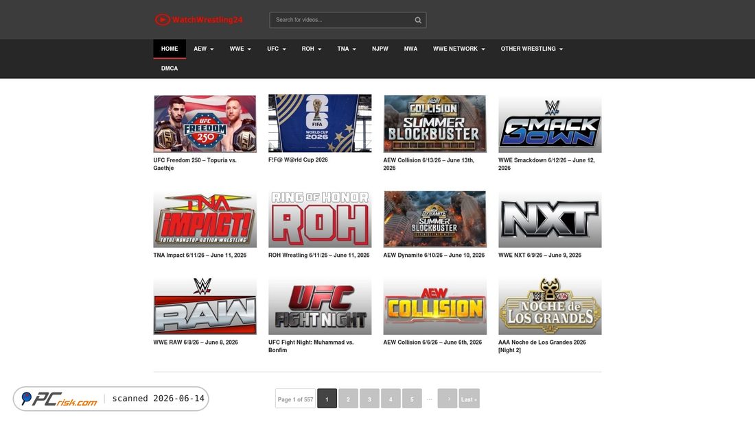 Screenshot of watchwrestling24.net